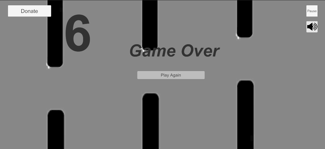 Flappy Radius game over screen